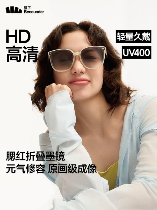 蕉下方圆大框折叠墨镜FD421